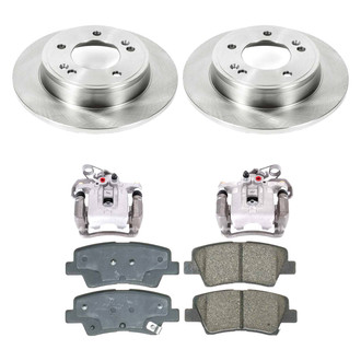 Callahan Brake Parts® - Plain Rear Brake Kit with Calipers