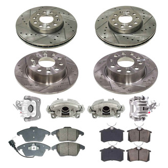 Callahan Brake Parts® - Drilled & Slotted Brake Kit with Calipers