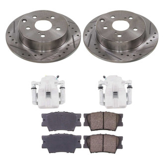 Callahan Brake Parts® - Drilled and Slotted Rear Brake Kit with Calipers