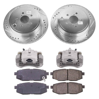 Callahan Brake Parts® - Drilled and Slotted Rear Brake Kit with Calipers