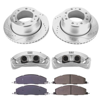 Callahan Brake Parts® - Drilled and Slotted Rear Brake Kit with Calipers