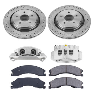 Callahan Brake Parts® - Plain Rear Brake Kit with Calipers