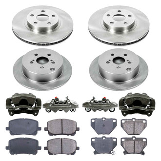 Callahan Brake Parts® - Plain Front and Rear Brake Kit with Calipers