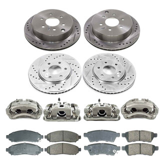 Callahan Brake Parts® - Drilled & Slotted Brake Kit with Calipers