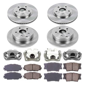 Callahan Brake Parts® - Plain Front and Rear Brake Kit with Calipers
