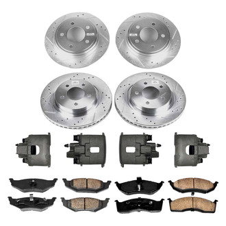Callahan Brake Parts® - Drilled & Slotted Brake Kit with Calipers