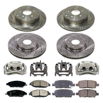 Callahan Brake Parts® - Drilled & Slotted Brake Kit with Calipers