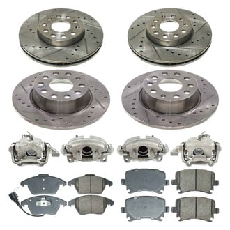Callahan Brake Parts® - Drilled and Slotted Brake Kit with Calipers