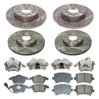 Callahan Brake Parts® - Drilled & Slotted Brake Kit with Calipers