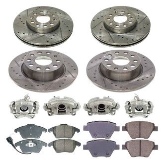 Callahan Brake Parts® - Drilled and Slotted Brake Kit with Calipers