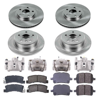 Callahan Brake Parts® - Plain Front and Rear Brake Kit with Calipers