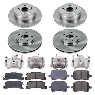 Callahan Brake Parts® - Plain Front and Rear Brake Kit with Calipers