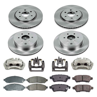 Callahan Brake Parts® - Plain Front and Rear Brake Kit with Calipers