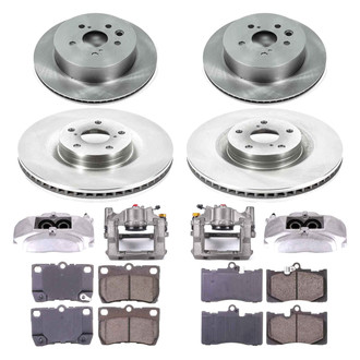 Callahan Brake Parts® - Plain Front and Rear Brake Kit with Calipers