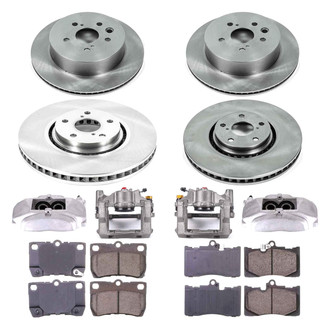 Callahan Brake Parts® - Plain Front and Rear Brake Kit with Calipers