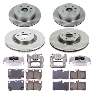 Callahan Brake Parts® - Plain Front and Rear Brake Kit with Calipers