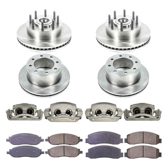 Callahan Brake Parts® - Plain Front and Rear Brake Kit with Calipers