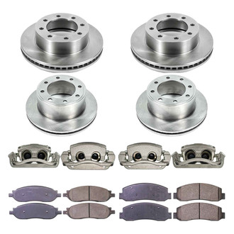 Callahan Brake Parts® - Plain Front and Rear Brake Kit with Calipers