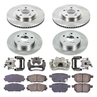 Callahan Brake Parts® - Plain Front and Rear Brake Kit with Calipers