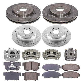 Callahan Brake Parts® - Drilled and Slotted Brake Kit with Calipers