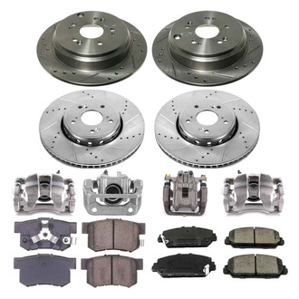 Callahan Brake Parts® - Drilled & Slotted Brake Kit with Calipers