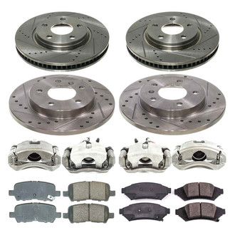 Callahan Brake Parts® - Drilled and Slotted Brake Kit with Calipers