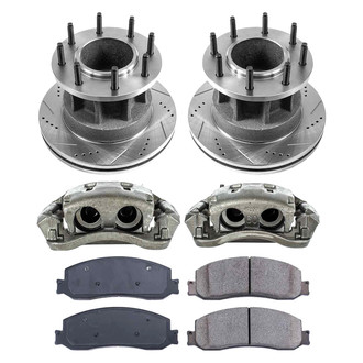 Callahan Brake Parts® - Drilled and Slotted Front Brake Kit with Calipers