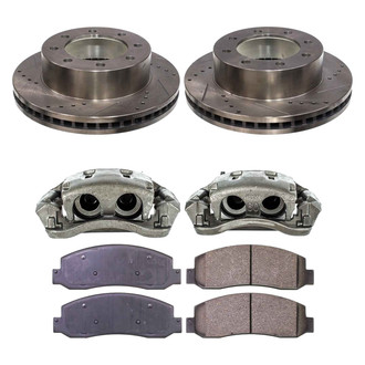 Callahan Brake Parts® - Drilled and Slotted Front Brake Kit with Calipers