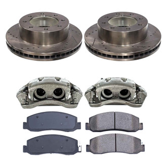 Callahan Brake Parts® - Drilled and Slotted Front Brake Kit with Calipers