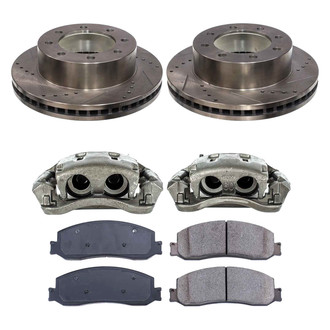Callahan Brake Parts® - Drilled and Slotted Front Brake Kit with Calipers