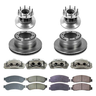 Callahan Brake Parts® - Plain Front and Rear Brake Kit with Calipers