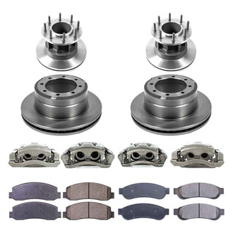Callahan Brake Parts® - Plain Front and Rear Brake Kit with Calipers