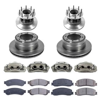 Callahan Brake Parts® - Plain Front and Rear Brake Kit with Calipers