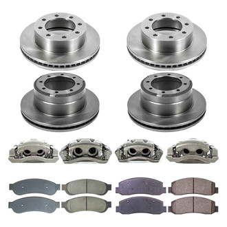 Callahan Brake Parts® - Plain Front and Rear Brake Kit with Calipers