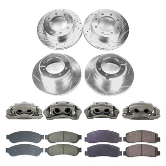 Callahan Brake Parts® - Drilled and Slotted Front and Rear Brake Kit with Calipers