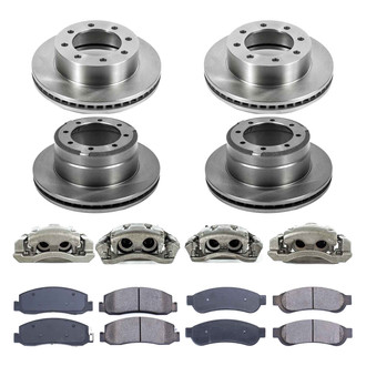 Callahan Brake Parts® - Plain Front and Rear Brake Kit with Calipers