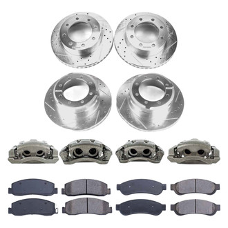 Callahan Brake Parts® - Drilled and Slotted Front and Rear Brake Kit with Calipers