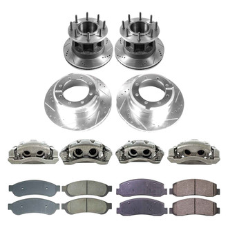 Callahan Brake Parts® - Drilled and Slotted Front and Rear Brake Kit with Calipers
