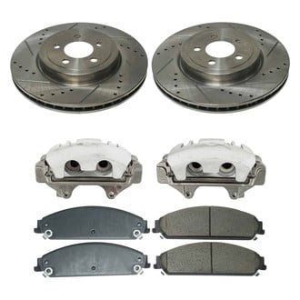 Callahan Brake Parts® - Drilled and Slotted Front Brake Kit with Calipers