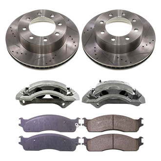 Callahan Brake Parts® - Drilled and Slotted Front Brake Kit with Calipers