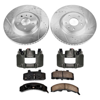 Callahan Brake Parts® - Drilled and Slotted Front Brake Kit with Calipers