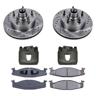 Callahan Brake Parts® - Drilled and Slotted Front Brake Kit with Calipers