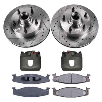 Callahan Brake Parts® - Drilled and Slotted Front Brake Kit with Calipers