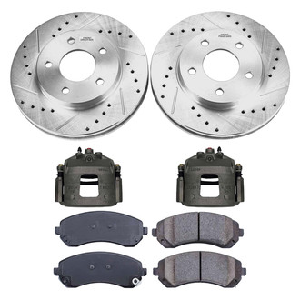 Callahan Brake Parts® - Drilled and Slotted Front Brake Kit with Calipers