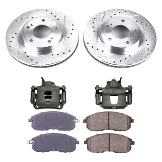Callahan Brake Parts® - Drilled and Slotted Front Brake Kit with Calipers