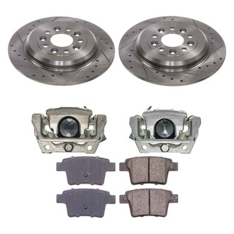 Callahan Brake Parts® K041123 - Drilled and Slotted Rear Brake Kit with Calipers