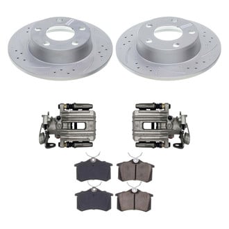 Callahan Brake Parts® - Drilled and Slotted Rear Brake Kit with Calipers