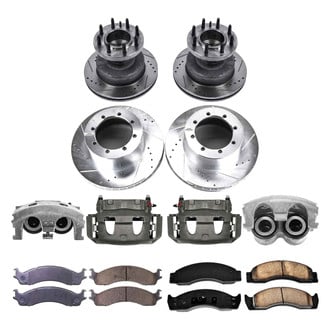 Callahan Brake Parts® - Drilled and Slotted Front and Rear Brake Kit with Calipers