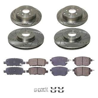 Callahan Brake Parts® - Drilled and Slotted Front and Rear Brake Kit