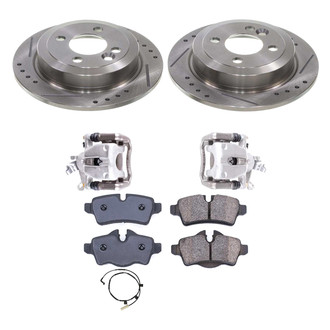 Callahan Brake Parts® - Drilled and Slotted Rear Brake Kit with Calipers